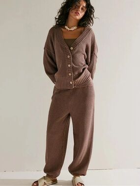 NWT Still in bag Free People Hailee Cardi Set Sz M- Brown- retail $128